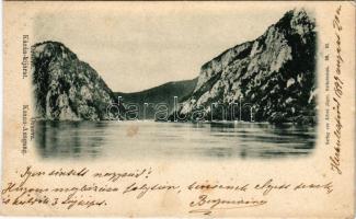 1899 Orsova, Kazán-kijárat. Alfred Jäger kiadása / Kazan-Ausgang / gorge (vágott / cut)