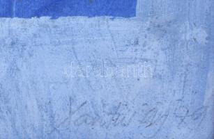 Xantus Gyula (1919-1993): Kék kompozíció (cím nélkül). Olaj, karton. Jelzés nélkül. Proveniencia: a ...