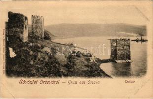 Orsova, Al-Duna, Trikule, Háromtorony. Raichl Sándor junior kiadása / tower ruins / Tricule (felületi sérülés / surface damage)