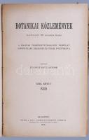 Moesz Gusztáv (szerk.): Botanikai közlemények. XVI. kötet 1917. Bp., 1917, Kir. M. Természettudomány...