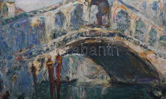 Armand Jamar (1870-1946), belga festő: Rialto (Velence), 1925. Olaj, vászon. Jelezve balra lent. Dek...