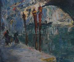 Armand Jamar (1870-1946), belga festő: Rialto (Velence), 1925. Olaj, vászon. Jelezve balra lent. Dek...