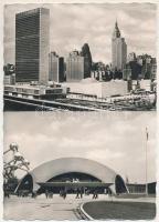 2 db MODERN vágatlan külföldi város képeslap: New York és Brüsszel, a Világkiállításról, alkalmi bélyegzéssel / 2 modern uncut foreign town postcards: New York and Brussels, from the World Exhibition, with So. Stpl.