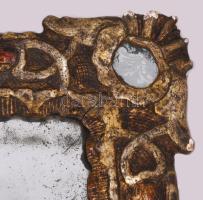 Repousse tükör. cca 1850-1880, feltehetően francia, blondel keretezésen és tükrön néhol sérüléssel, ...
