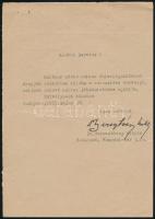 1951 Bp., Beresztóczy Miklós (1905-1973) címzetes prépost, pápai kamarás, kanonok, országgyűlési képviselő, az Országgyűlés alelnöke (1961-től haláláig) autográf aláírása gépelt levelén