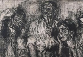 Pirk János (1903-1989): Kártyázók. Rézkarc, papír, jelzés nélkül. Hátoldalán nyomtatott Pirk János f...