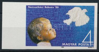 1986 Nemzetközi Békeév vágott ívszéli szelvényes bélyeg (4.000)