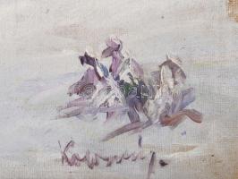 Kolozsváry Endre (1901-?): Téli szán. Olaj, vászon, jelzett. Javított. Dekoratív, kissé sérült faker...