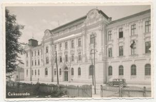 1942 Csíkszereda, Miercurea Ciuc; Igazságügyi palota, automobil / Palace of Justice, automobile (EK)