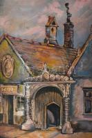 Jálics Gyula (1940-2016): Soproni részlet, 2002. Olaj, vászon, jelzett. Fakeretben, 70×65 cm