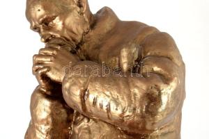 Beszédes János László (1874 ? 1922): Imádkozó. Festett gipsz, jelzett, m: 38 cm