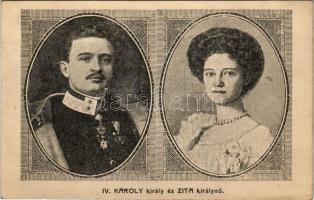 1916 IV. Károly király és Zita királynő / Charles IV and Queen Zita. Bíró A. Bpest. + "IV. Károly király koronázása napján 1916. dec. 30." So. Stpl.