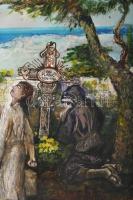 Jálics Gyula (1940-2016): Volt egyszer egy háború (Isztria, Horvátország). Olaj, rétegelt falemez, j...