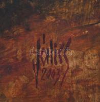 Jálics Gyula (1940-2016): Volt egyszer egy háború (Isztria, Horvátország). Olaj, rétegelt falemez, j...