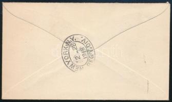 Turks és Caicos-szigetek 1918 Ajánlott levél 2 db bélyeggel, az egyiken a felülnyomás eltolódott, An...