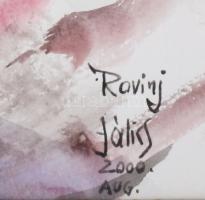 Jálics Gyula (1940-2016): Rovinj ( Horvátország), 2000. Akvarell, papír, jelzett. Üvegezett fakeretb...