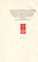 Villon, Francois: Les oeuvres de Francois Villon. Les Lais - Le Testament - Poésies diverses - Le Jargon. (Számozott.) [Hága] La Haye, [1942]. Éditions Académiques Panthéon (Imprimerie A. A. M. Stols, Maastricht). 144 + [8] p. Könyvgyűjtők számára készült, számozott, bibliofil kiadás. Kolofon: "Composé en caractéres 'Lutétia' et tiré en décembre 1941 sur les presses du maitre-imprimeur A. A. M. Stols á Maastricht. Le tirage de cette édition spéciale est limité á 1000 exemplaires numérotés sur papier vélin 'Beets' de la maidon G. H. Bührmann, dont 500, numérotés de 501 á 1000 réservés aux Éditions Académiques Panthéon. No. 735'. Aranyozott kiadói félvászon kötésben, felül aranyozott lapszélekkel. Jó példány.