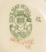 Zsolnay pillangó mintás váza. Jelzett, hibátlan, m: 11 cm