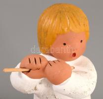 Original Singer Engel kerámia angyal, számozott, jelzett, m: 17 cm