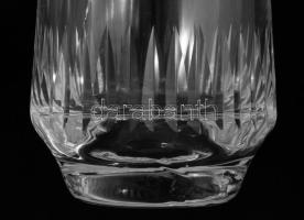 8 személyes ólomkristály pohár garnitúra, hibátlan, m: 11,5 cm