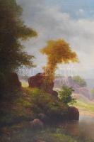 Négyesi Péter (XX. sz.): Fürdőző női aktok. Olaj, vászon. Jelezve balra lent. Dekoratív, kissé sérül...