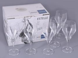 Schott Zwiesel "Estelle" 6 személyes vörösboros pohár készlet, jelzett, hibátlan, dobozában, m: 18 cm
