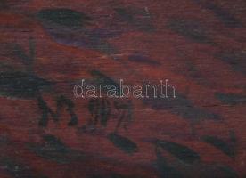 Olvashatatlan jelzéssel: Virágzó fák. Olaj, falemez. Dekoratív keretben. 22x39,5 cm