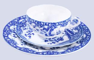 Japán 28 részes cseresznyevirág mintás tojáshéj porcelán teás készlet, süteményes tányérokkal, prali...