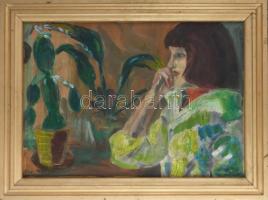 Klie jelzéssel: Merengő. Olaj, vászon. Dekoratív fakeretben. 49x67 cm.