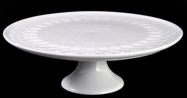 Arzberg fehér porcelán talpas tortatál, jelzett, hibátlan, d: 31,5 cm, m: 9,5 cm