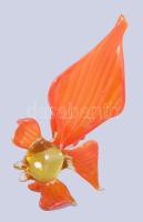 Murano art aranyhal figura, részben színezett üveg, jelzés nélkül, hibátlan, m: 10 cm