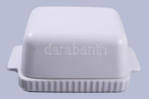 Designer porcelán vajkínáló, jelzett, hibátlan, 18x11 cm