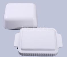 Designer porcelán vajkínáló, jelzett, hibátlan, 18x11 cm