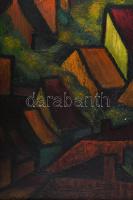 Stefán H jelzéssel: Házak a domboldalban. Olaj, vászon. Javított. Apró felületi sérülésekkel. Dekora...