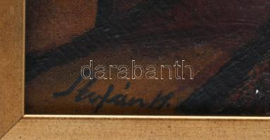 Stefán H jelzéssel: Házak a domboldalban. Olaj, vászon. Javított. Apró felületi sérülésekkel. Dekora...