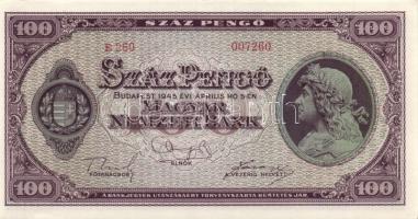 1945. 100P (2x) egymás utáni sorszámokkal T:I