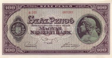1945. 100P (2x) egymás utáni sorszámokkal T:I