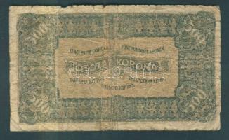 1923. 100K "Magyar Pénzjegynyomda Rt" T:II, 500K T.W. nyomdahely jelölés nélkül T:IV