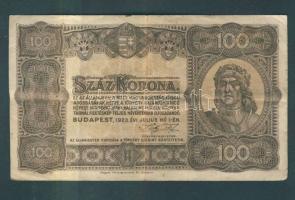 1923. 100K "Magyar Pénzjegynyomda Rt" T:II, 500K T.W. nyomdahely jelölés nélkül T:IV