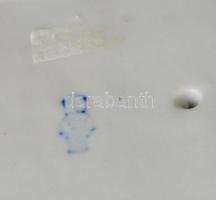 Zsolnay labdás kisfiú figura, kézzel festett, jelzett, egészen apró lepattanással, m: 13 cm