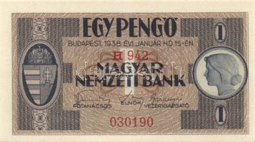 1938. 1P (2x) egymás utáni sorszámokkal! T:I