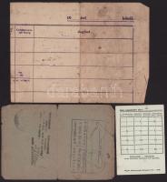 1945 Magyar-orosz kétnyelvű igazolványok, 2 db + 1947 Közmunka igazolvány