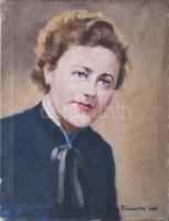 Bánovszky jelzéssel: Női portré. Olaj, vászon. Kissé sérült. 45x35 cm.