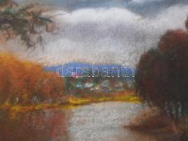 Horváth Z jelzéssel: Vízparti táj. Pasztell, papír. Üvegezett, sérült fakeretben. 31,5x41,5 cm