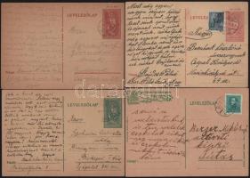 18 db régi díjjegyes levelezőlap, közte reklám is