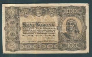 1923.100K T.W.nyomdahely nélkül(3x) T:II,II-, 100K "Magyar Pénzjegynyomda Rt" (3x) T:II-/III+ összesen 6db!