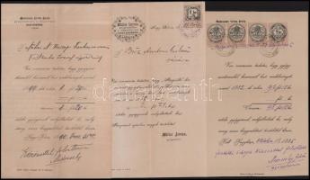 ca 1870-1900 4 db gyógyszerári számla, fejléces számla Nagykőrösről