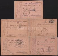 5 db I. világháborús tábori posta levelezőlap