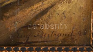 Eugene Bertrand (1858-1934), belga festő/belgian painter: Fiatal lány, 1896. Olaj, fatábla. Jelzett....