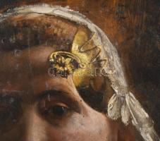 Eugene Bertrand (1858-1934), belga festő/belgian painter: Fiatal lány, 1896. Olaj, fatábla. Jelzett....